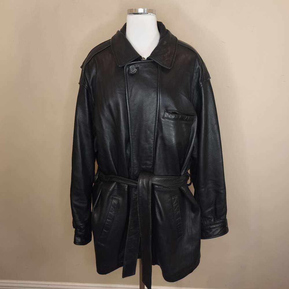 Wilson's Leather Pelle Studio Belted Leather Jacket Thinsulate Lined Heavy